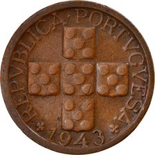 Coin, Portugal, 10 Centavos, 1943, EF(40-45), Bronze, KM:583