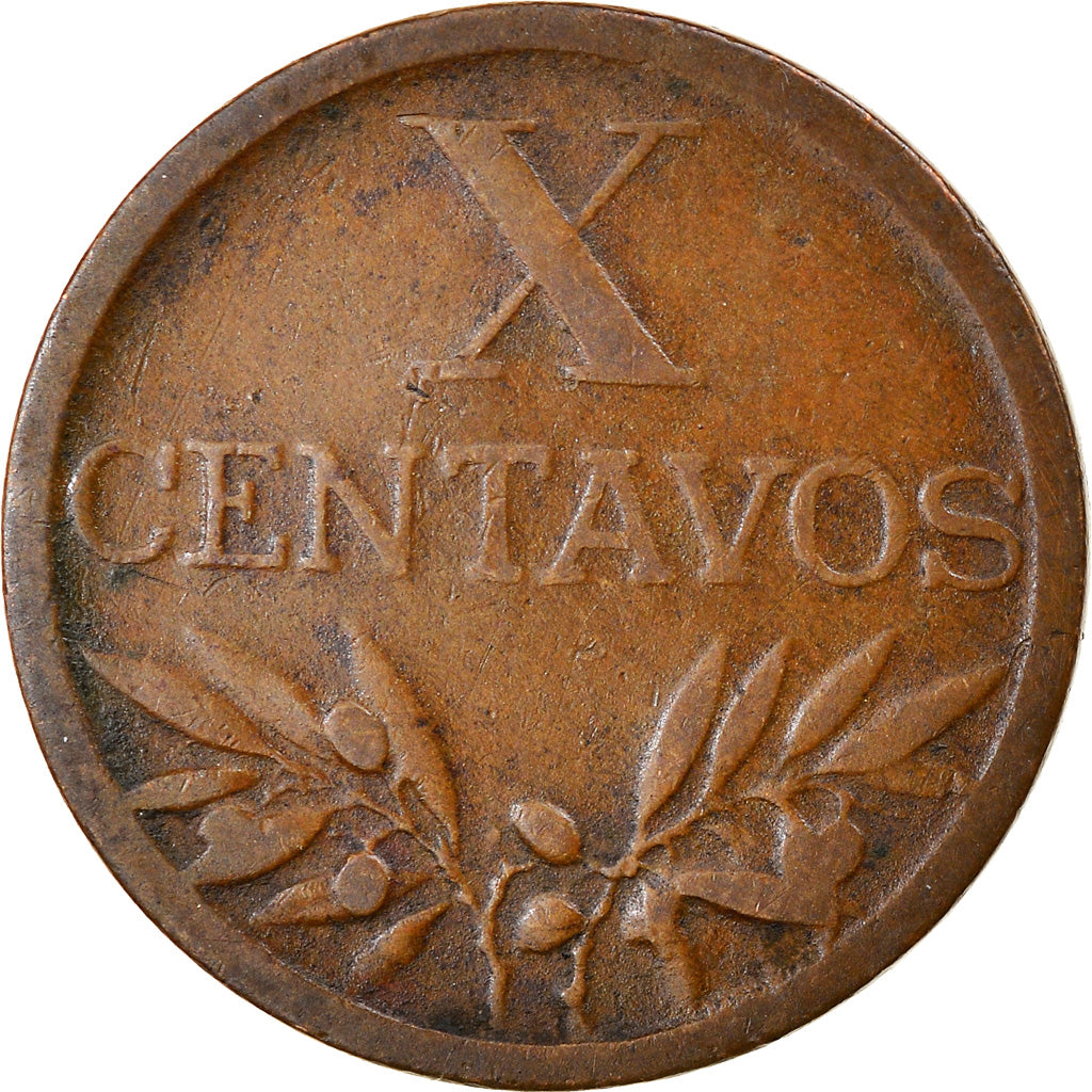 Coin, Portugal, 10 Centavos, 1943, EF(40-45), Bronze, KM:583