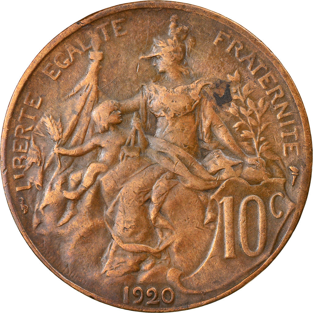 Coin, France, Dupuis, 10 Centimes, 1920, Paris, EF(40-45), Bronze, KM:843