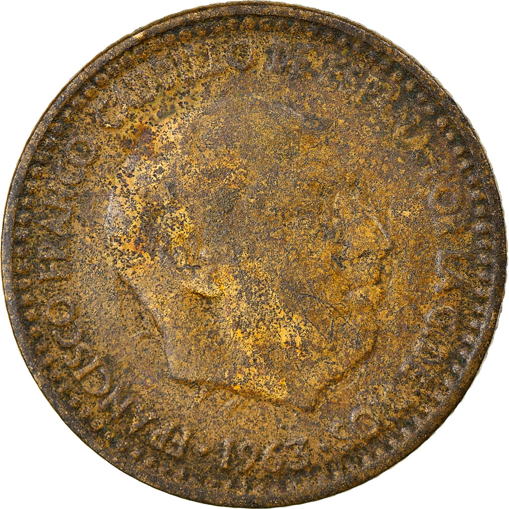 Coin, Spain, Francisco Franco, caudillo, Peseta, 1965, VF(20-25)