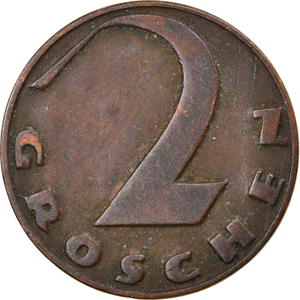 Moneta, Austria, 2 Groschen, 1925, Warsaw, BB, Bronzo, KM:2837