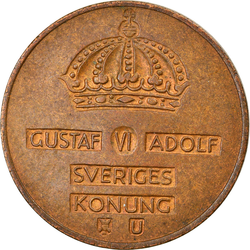 Münze, Schweden, Gustaf VI, 2 Öre, 1967, SS, Bronze, KM:821