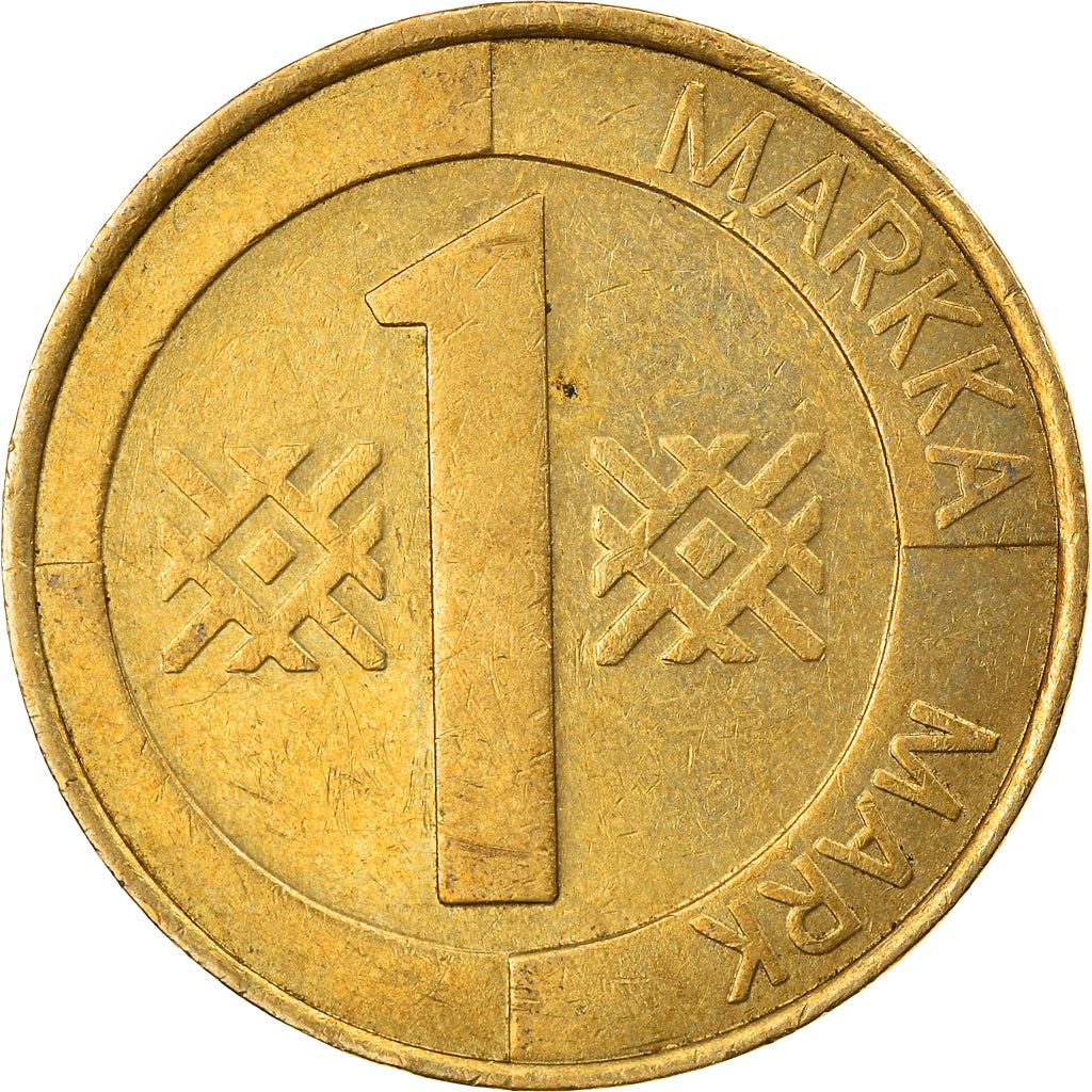Moneda, Finlandia, Markka, 1996, MBC, Aluminio - bronce, KM:76
