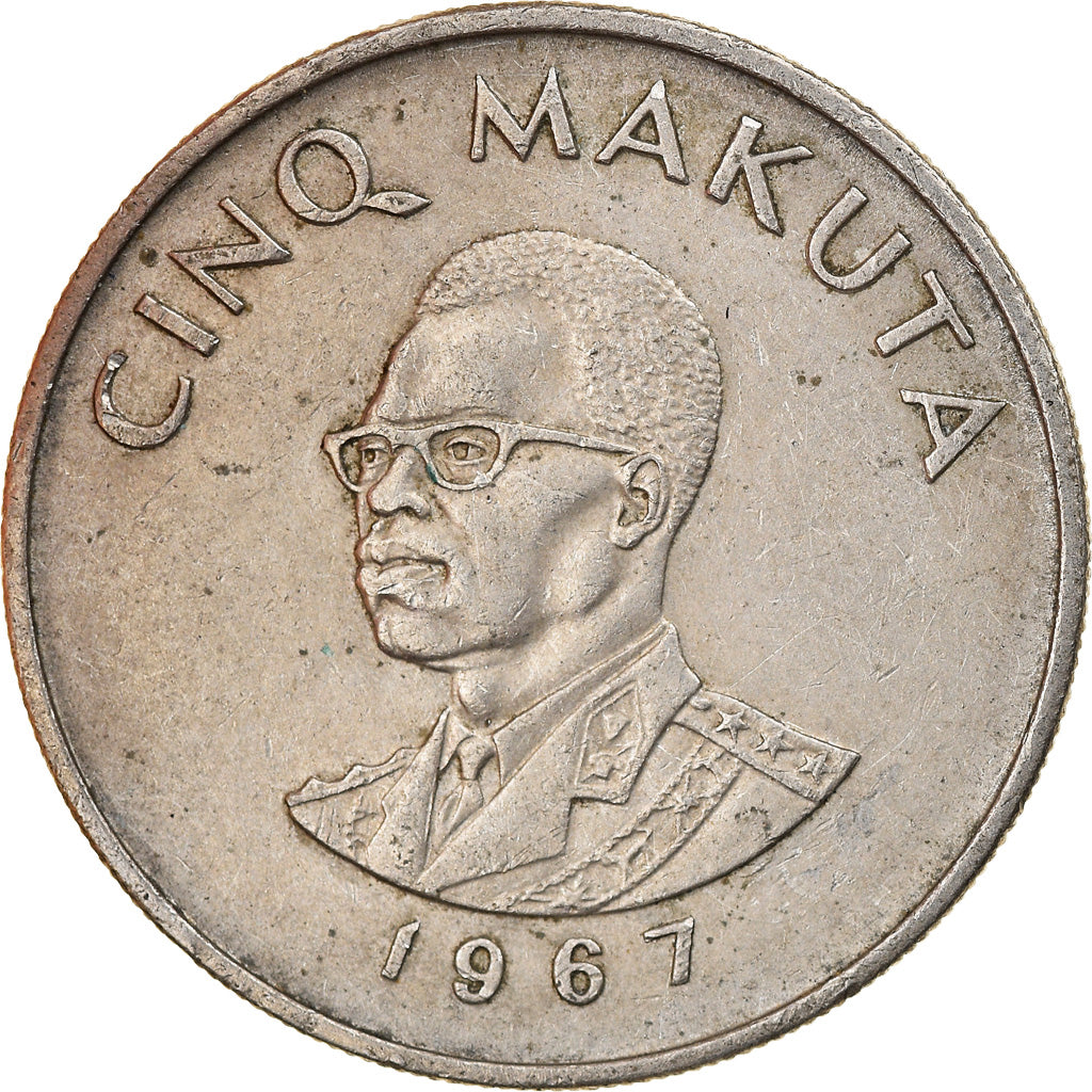 Moneta, CONGO, REPUBBLICA DEMOCRATICA DEL, 5 Makuta, 1967, Paris, BB
