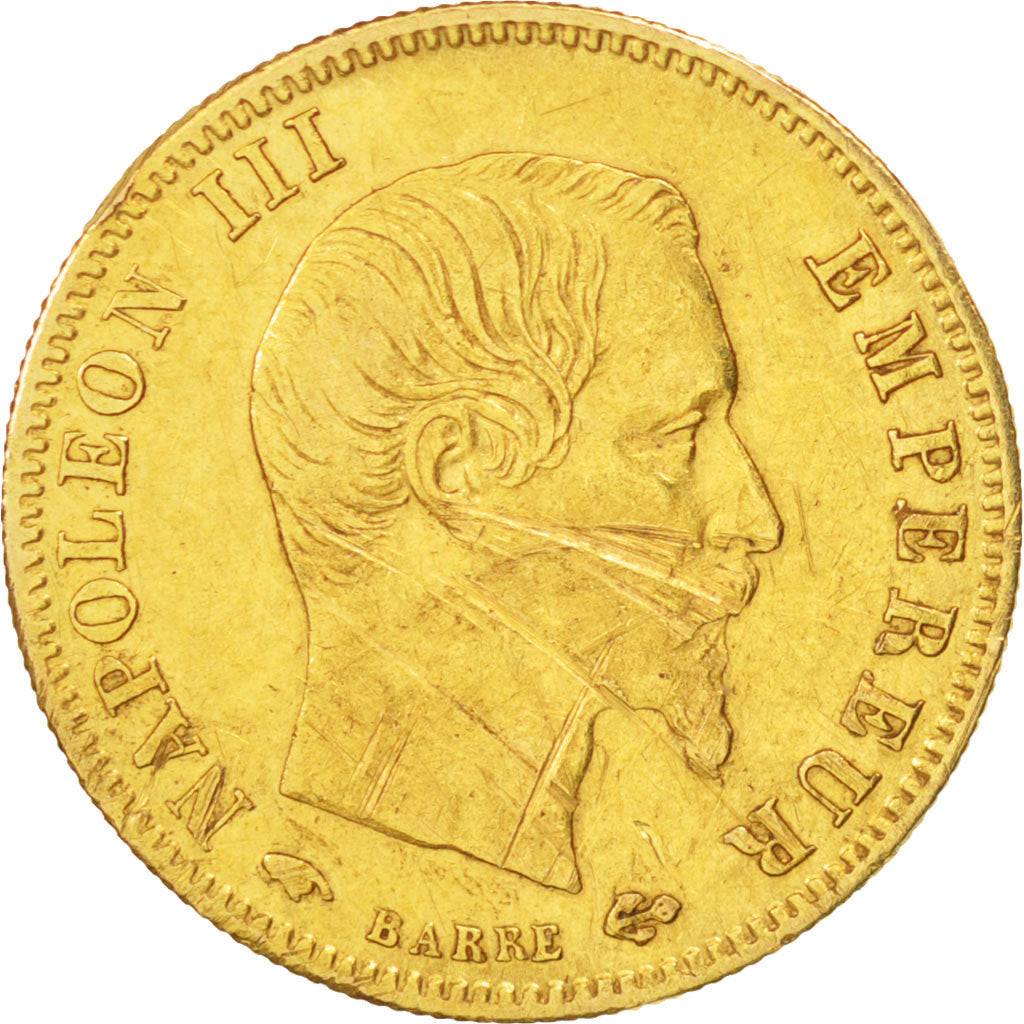 France, Napoleon III, 5 Francs, 1859, Paris, VF(30-35), Gold, KM 787.1