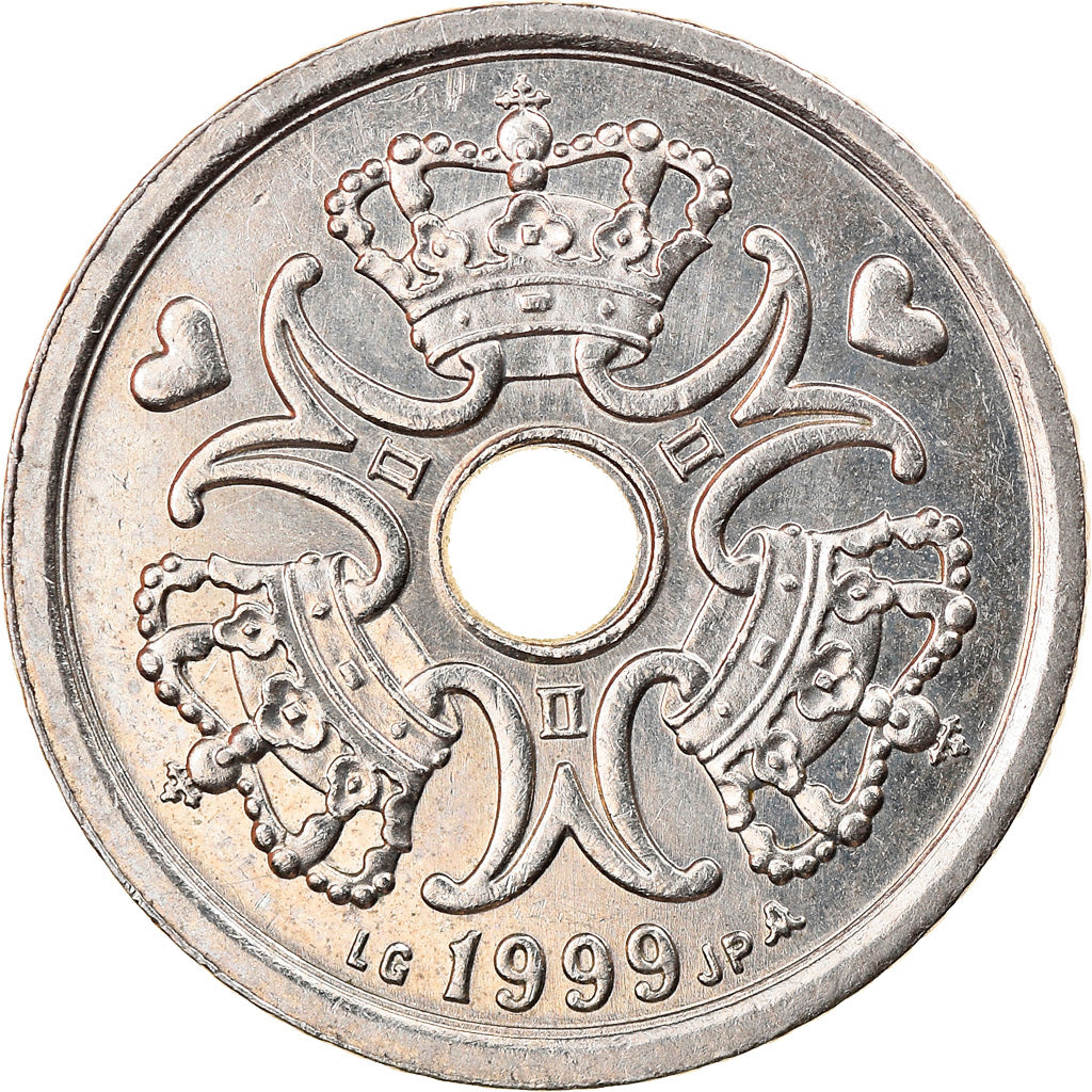 Monnaie, Danemark, Margrethe II, Krone, 1999, Copenhagen, TTB+, Copper-nickel