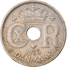 Moneda, Dinamarca, Christian X, 10 Öre, 1935, Copenhagen, MBC, Cobre - níquel