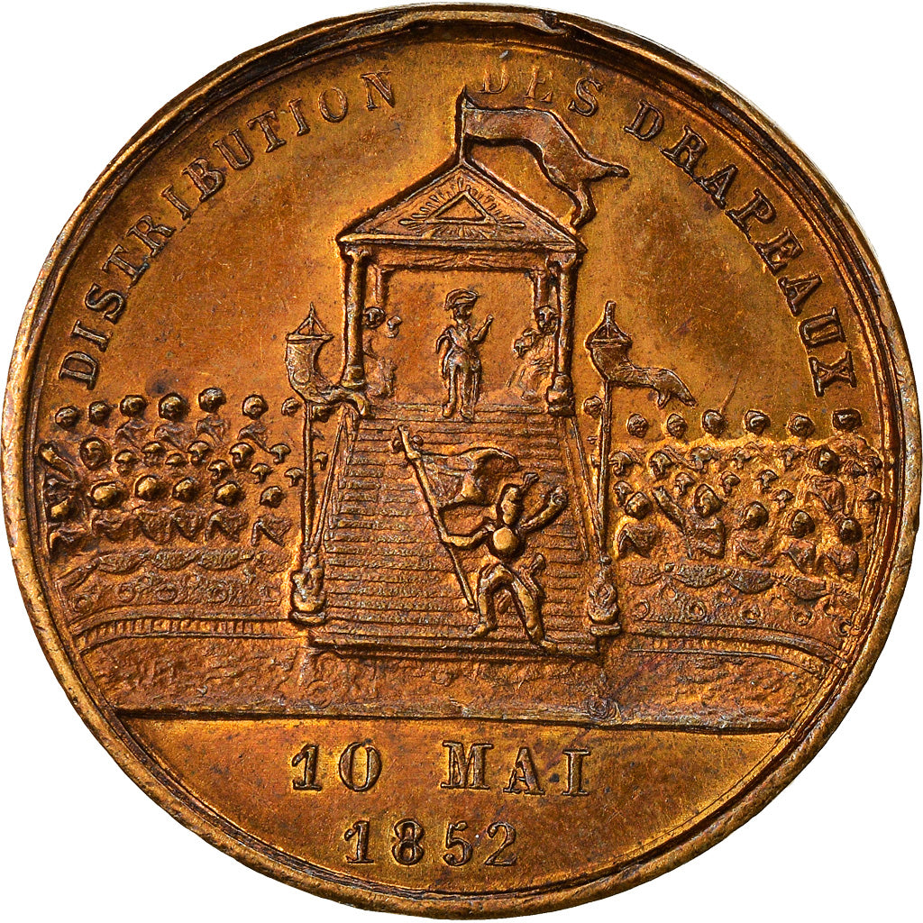 France, Medal, Louis Napoléon, Distribution des Drapeaux, History, 1852
