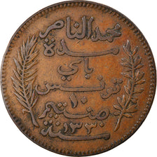 Coin, Tunisia, Muhammad al-Nasir Bey, 10 Centimes, 1912, Paris, EF(40-45)