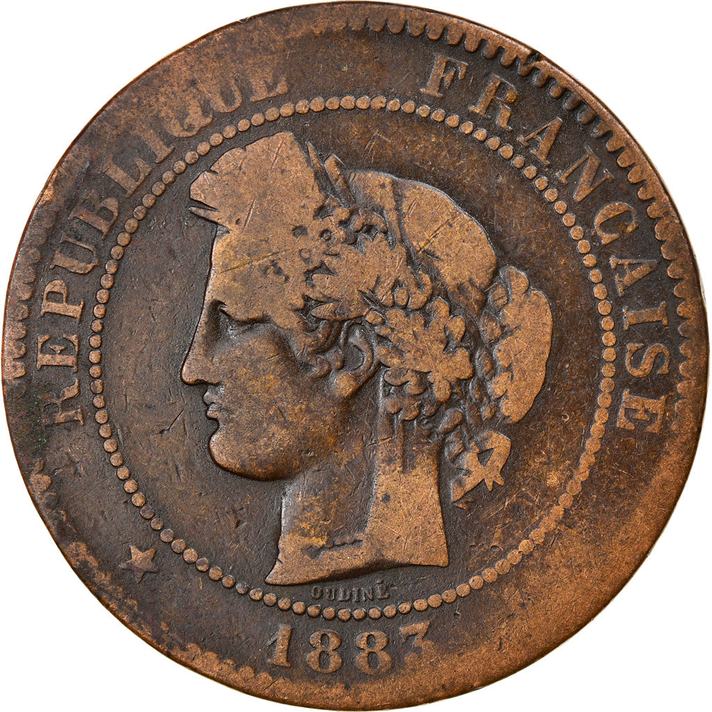 Coin, France, Cérès, 10 Centimes, 1883, Paris, VF(20-25), Bronze, KM:815.1