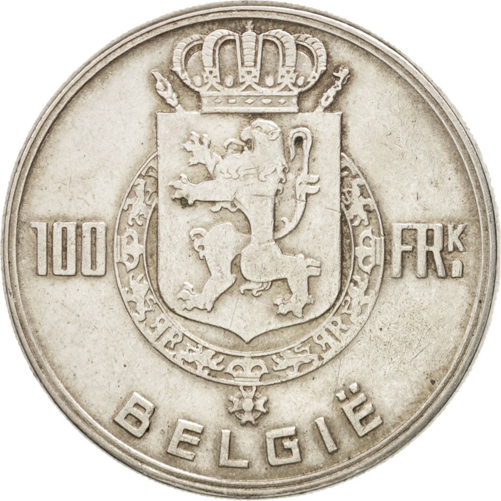 Belgium, 100 Francs, 100 Frank, 1951, EF(40-45), Silver, KM:139.1