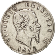 Italy, Vittorio Emanuele II, 5 Lire, 1872, Milan, EF(40-45), Silver, KM:8.3