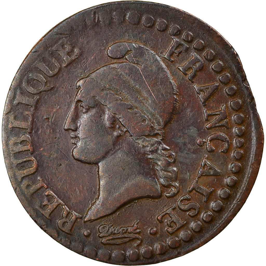 Münze, Frankreich, Dupré, Centime, AN 6, Paris, SS, Bronze, KM:646, Gadoury:76