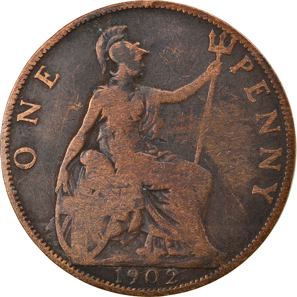 Moneta, Gran Bretagna, Edward VII, Penny, 1902, MB, Bronzo, KM:794.1