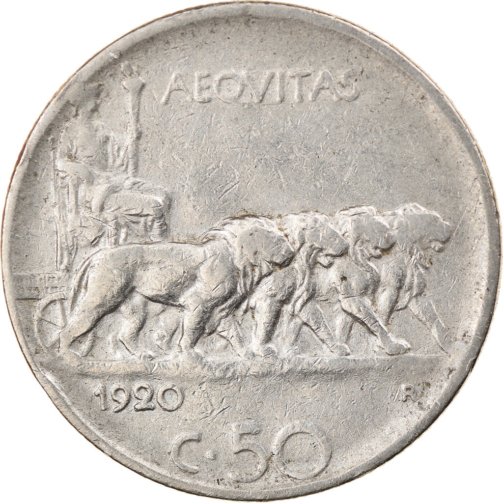 Monnaie, Italie, Vittorio Emanuele III, 50 Centesimi, 1920, Rome, TTB, Nickel