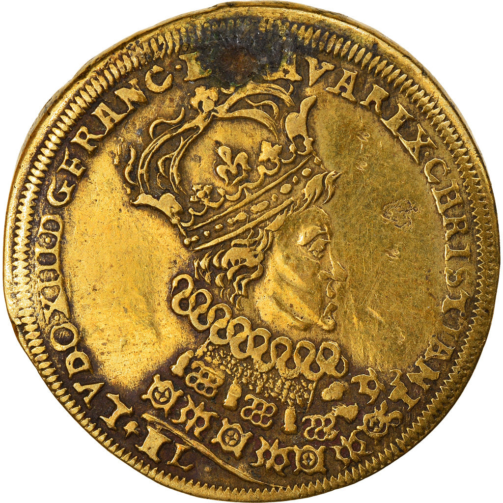 France, Jeton, Louis XIII, Sacre à Reims, History, 1610, TTB, Laiton