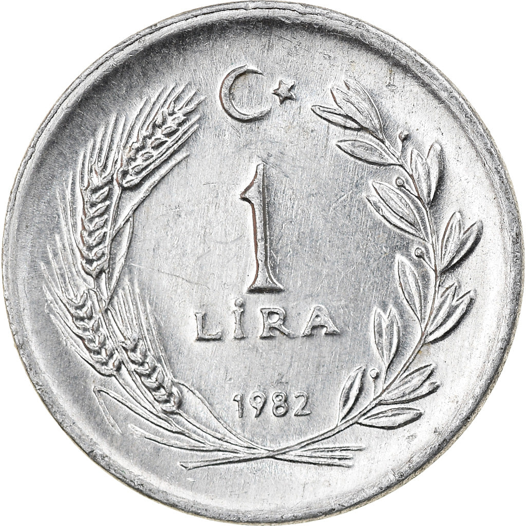 Coin, Turkey, Lira, 1982, AU(55-58), Aluminum, KM:990