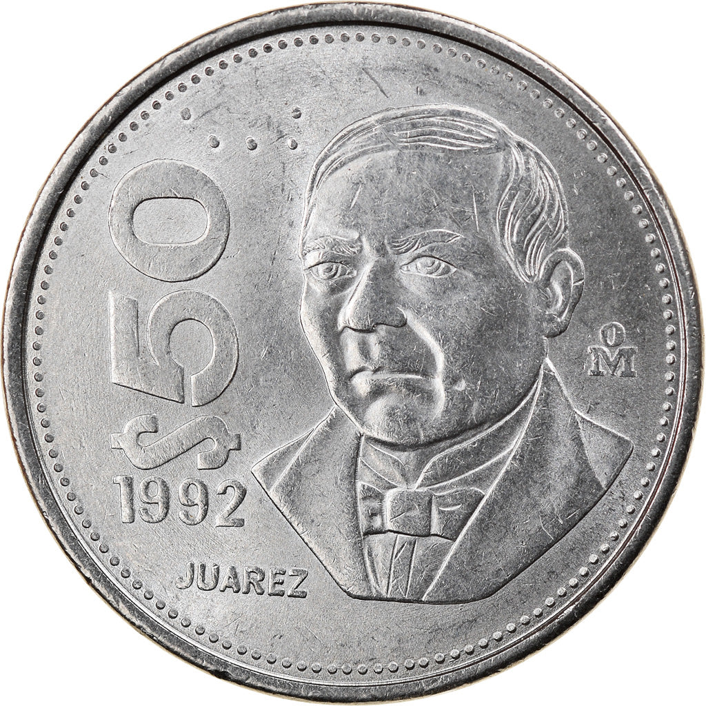 Coin, Mexico, 50 Pesos, 1992, Mexico City, EF(40-45), Stainless Steel, KM:495a