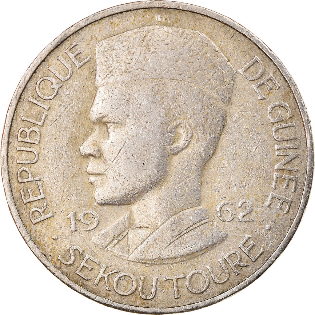 Coin, Guinea, 10 Francs, 1962, EF(40-45), Copper-nickel, KM:6