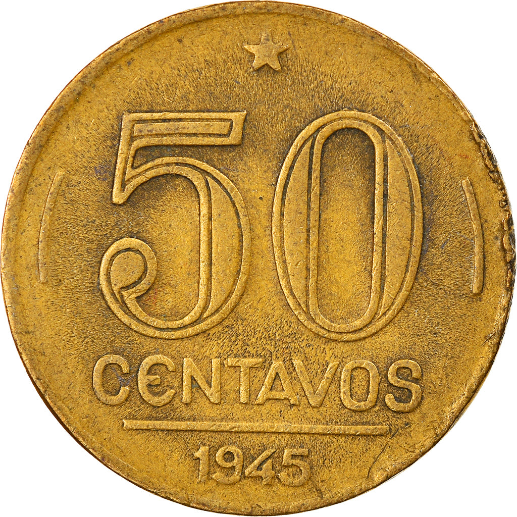 Monnaie, Brésil, 50 Centavos, 1945, TTB, Aluminum-Bronze, KM:557a