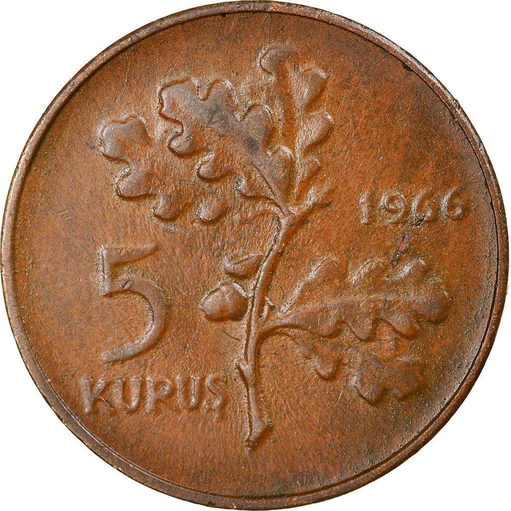 Coin, Turkey, 5 Kurus, 1966, EF(40-45), Bronze, KM:890.1