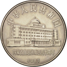CHINA, PEOPLE'S REPUBLIC, Yuan, 1987, SUP, Copper-nickel, KM:158