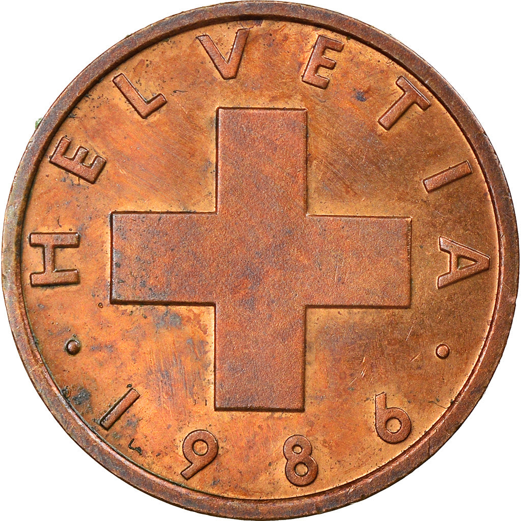 Coin, Switzerland, Rappen, 1986, Bern, EF(40-45), Bronze, KM:46