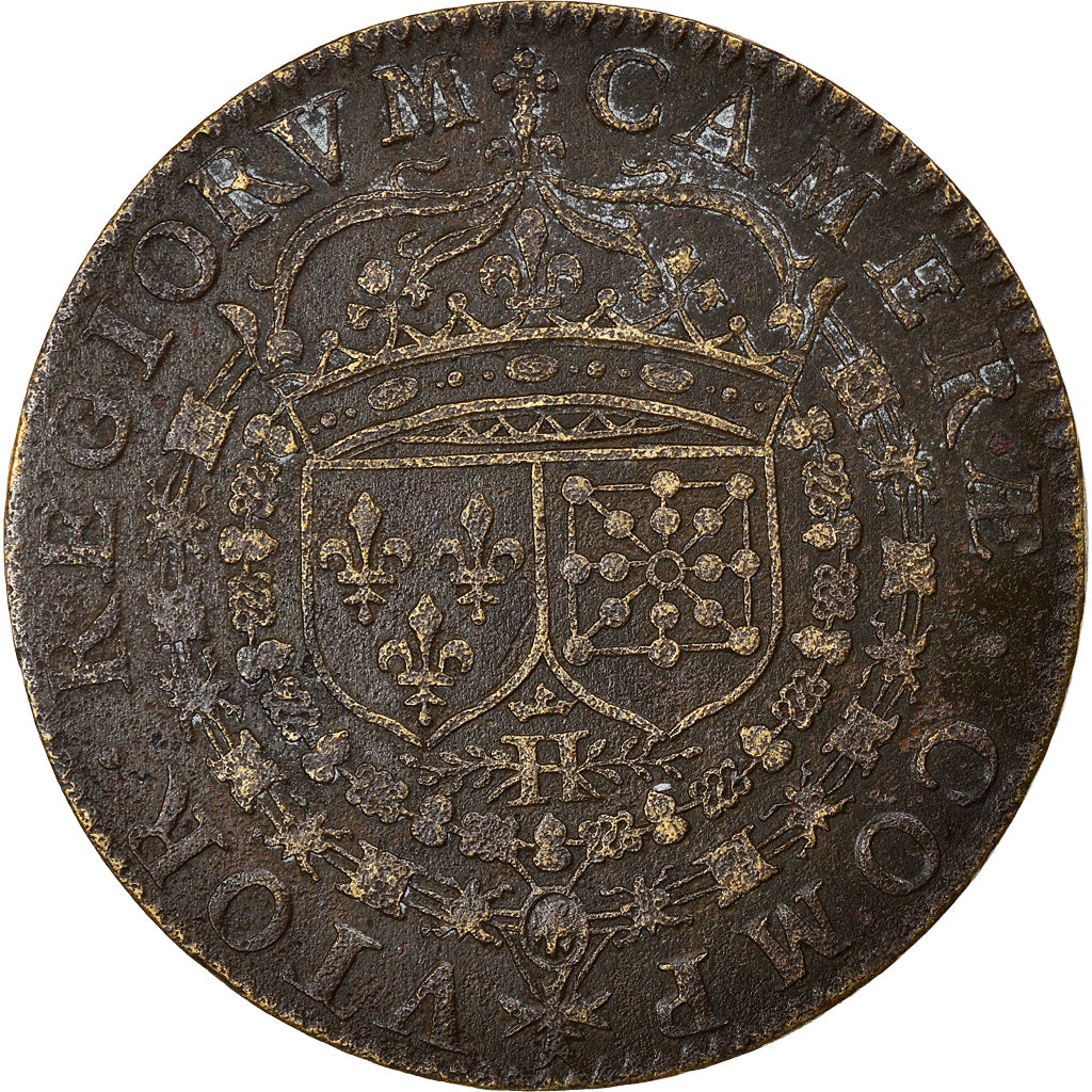 France, Jeton, Henri IV, Chambre des Comptes du Roi, History, 1605, TB+, Laiton