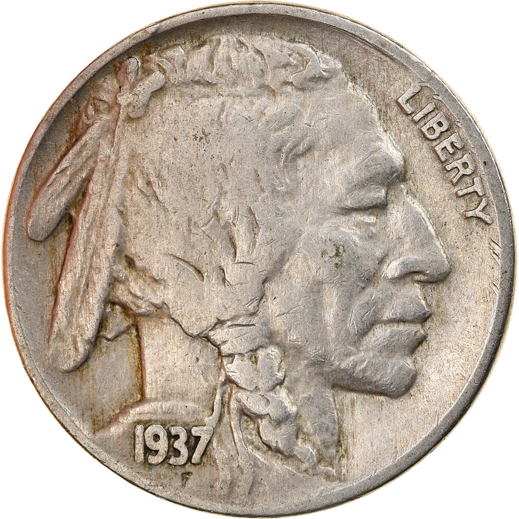Moneta, Stati Uniti, Buffalo Nickel, 5 Cents, 1937, U.S. Mint, Philadelphia, BB