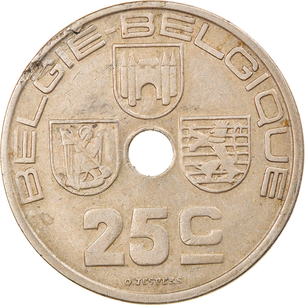 Moneda, Bélgica, 25 Centimes, 1938, MBC, Níquel - latón, KM:115.1