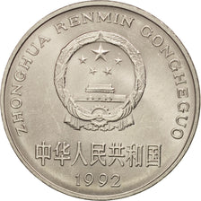 CHINA,PEOPLE'S REPUBLIC,Yuan,1992, AU(55-58), Nickel plated steel, KM:337