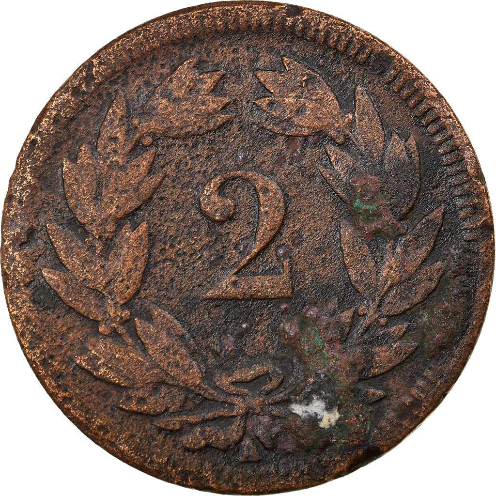 Monnaie, Suisse, 2 Rappen, 1851, Paris, B+, Bronze, KM:4.1