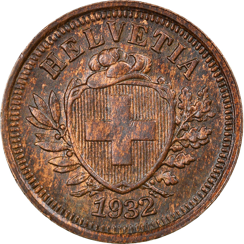 Monnaie, Suisse, Rappen, 1932, Bern, TTB+, Bronze, KM:3.2