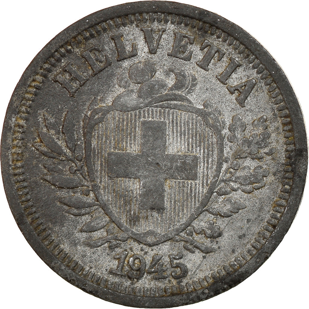 Coin, Switzerland, Rappen, 1945, Bern, VF(30-35), Zinc, KM:3a