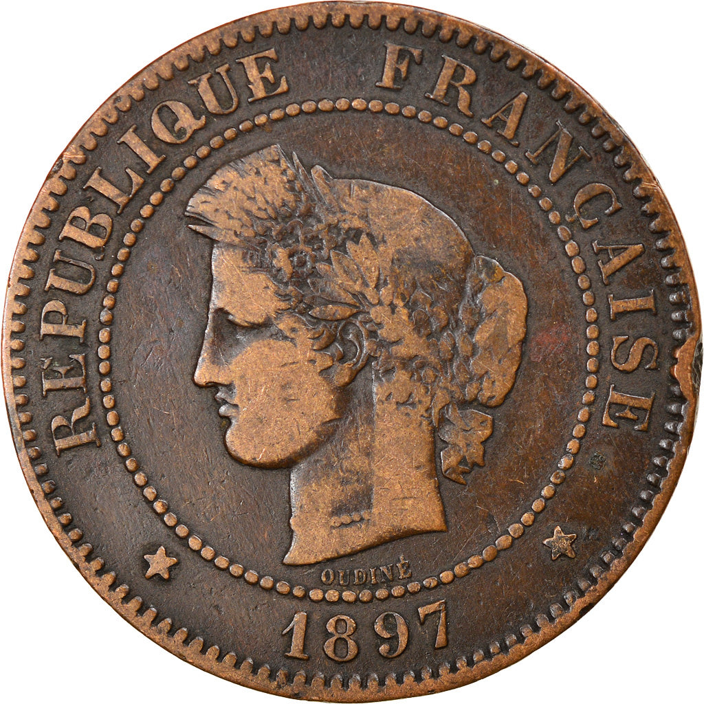 Münze, Frankreich, Cérès, 5 Centimes, 1897, Paris, SS, Bronze, KM:821.1