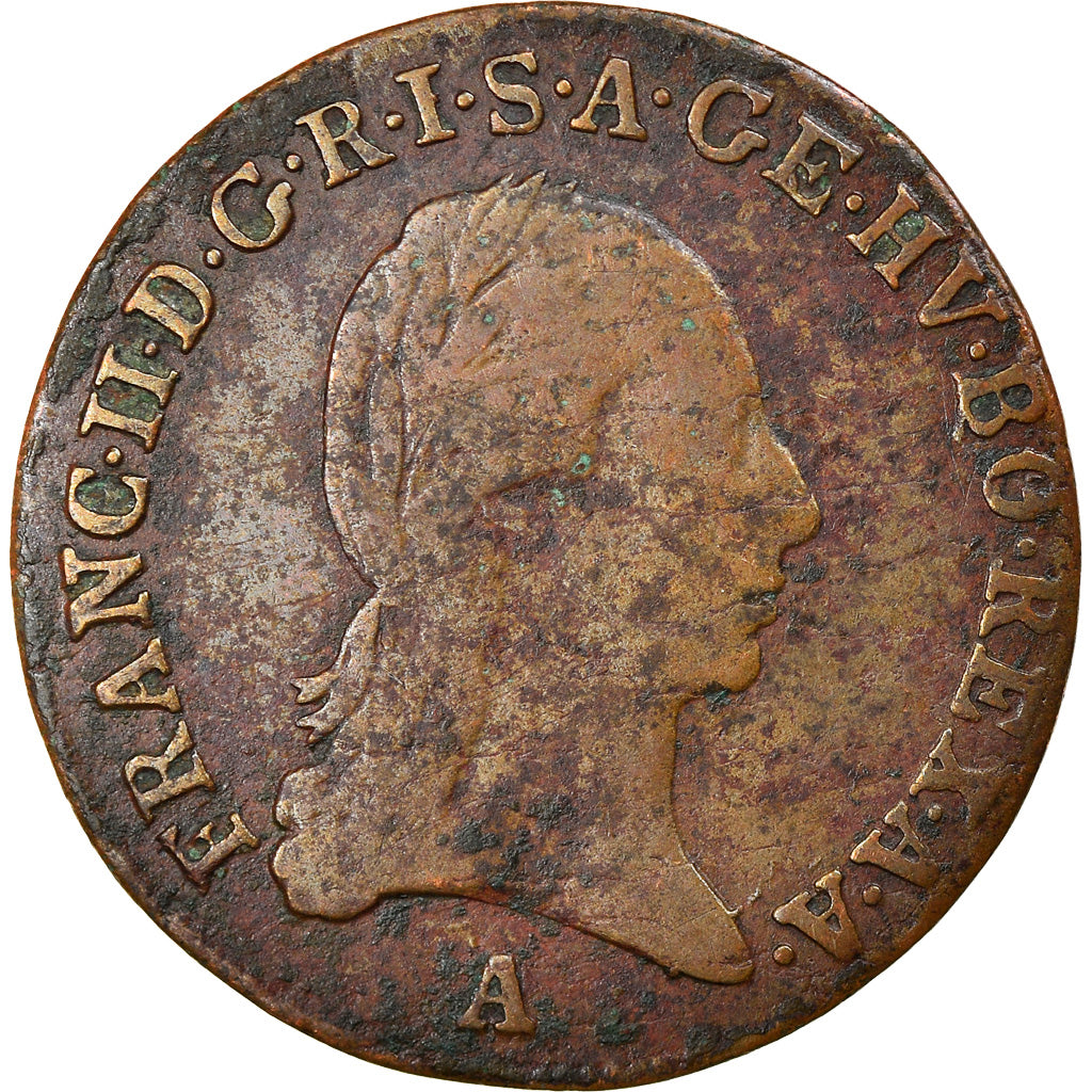 Moneta, Austria, Franz II (I), 1/2 Kreuzer, 1800, Vienne, MB+, Rame, KM:2108