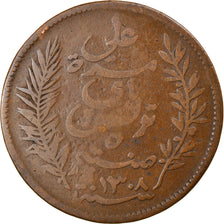Moneta, Tunisia, Ali Bey, 5 Centimes, 1891, Paris, MB, Bronzo, KM:221