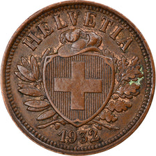 Coin, Switzerland, 2 Rappen, 1932, Bern, EF(40-45), Bronze, KM:4.2a