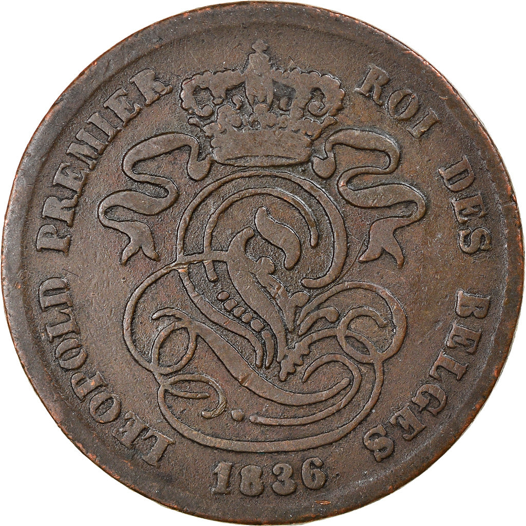 Coin, Belgium, Leopold I, 2 Centimes, 1836, VF(30-35), Copper, KM:4.2