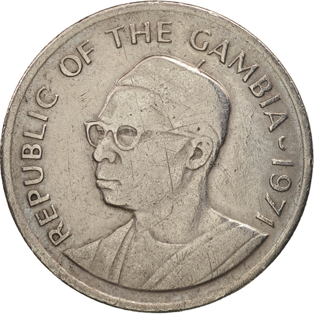 GAMBIA, THE, 25 Bututs, 1971, AU(50-53), Copper-nickel, KM:11