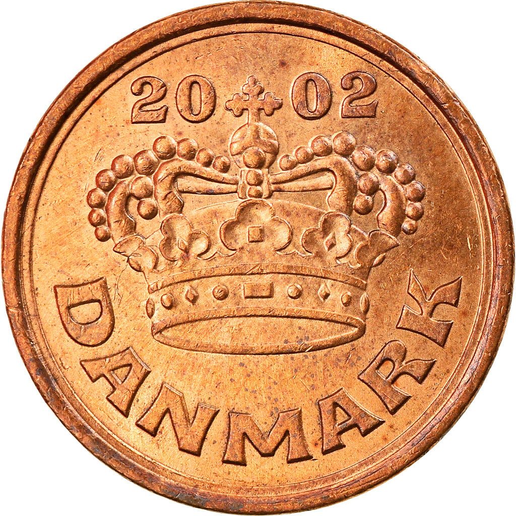 Coin, Denmark, Margrethe II, 25 Öre, 2002, Brondby, EF(40-45), Bronze, KM:868.2