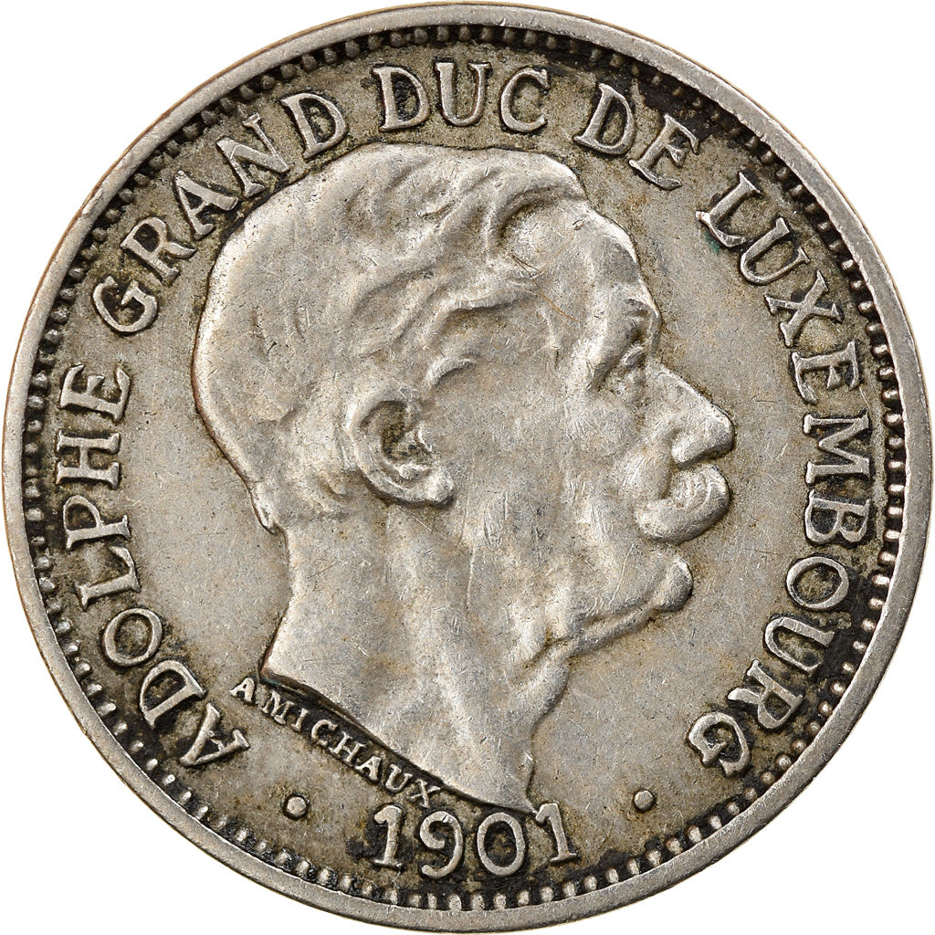 Coin, Luxembourg, Adolphe, 10 Centimes, 1901, EF(40-45), Copper-nickel, KM:25