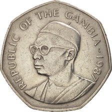 GAMBIA, THE, Dalasi, 1987, AU(50-53), Copper-nickel, KM:29
