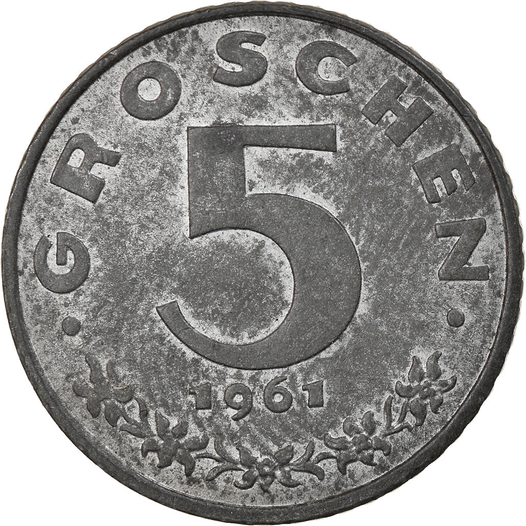Coin, Austria, 5 Groschen, 1961, EF(40-45), Zinc, KM:2875
