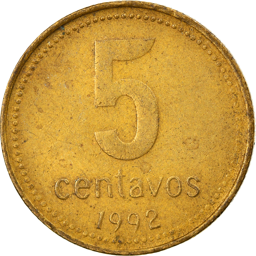 Coin, Argentina, 5 Centavos, 1992, EF(40-45), Aluminum-Bronze, KM:109