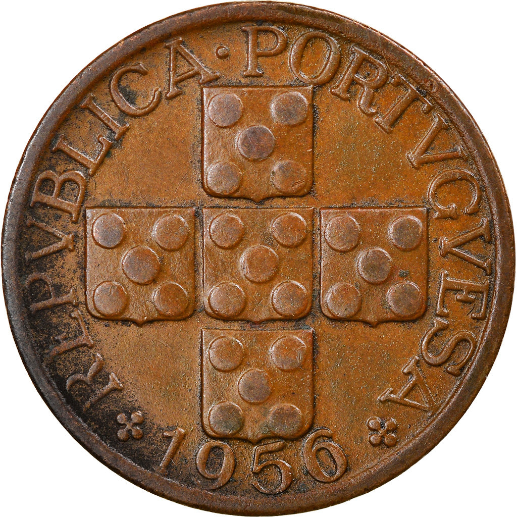 Münze, Portugal, 20 Centavos, 1956, SS, Bronze, KM:584