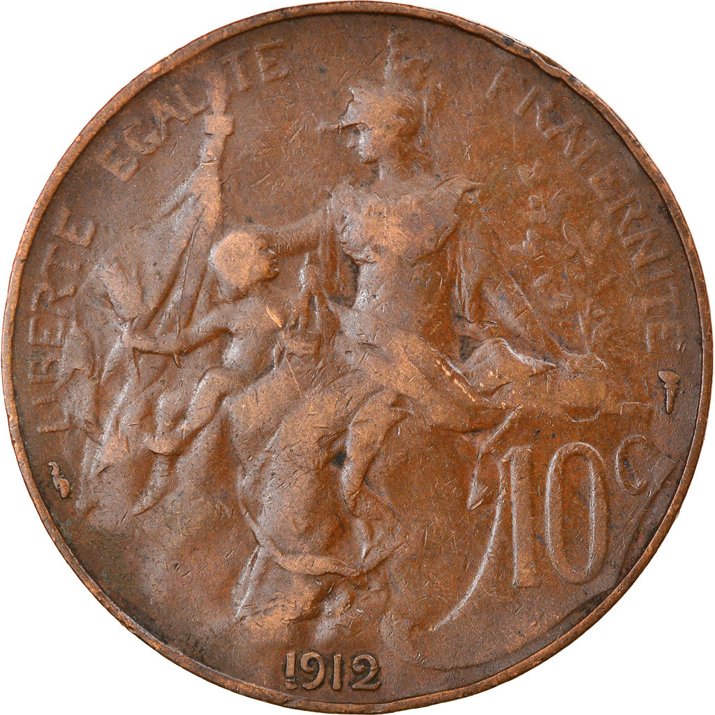 Munten, Frankrijk, Dupuis, 10 Centimes, 1912, Paris, ZF, Bronze, KM:843