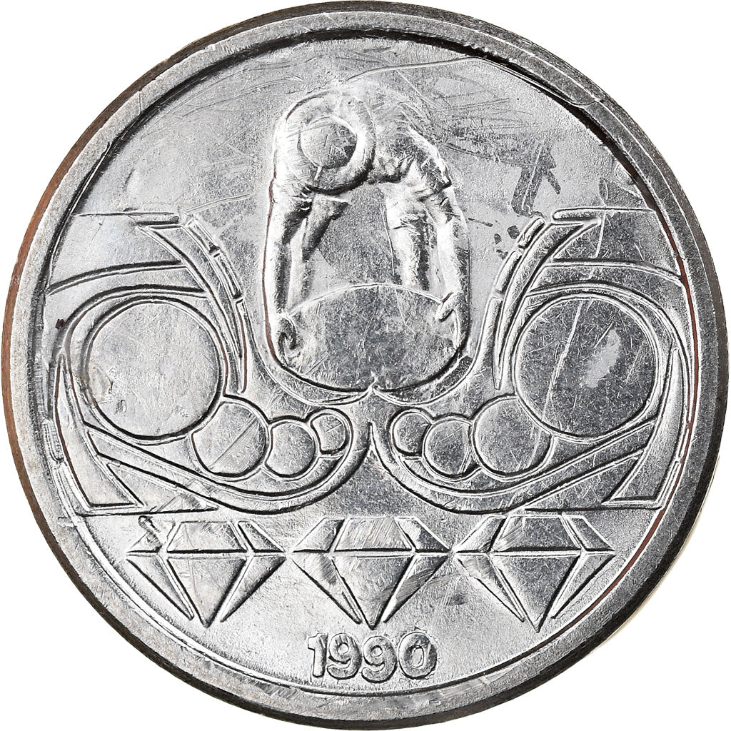 Moneda, Brasil, 10 Centavos, 1990, MBC, Acero inoxidable, KM:613