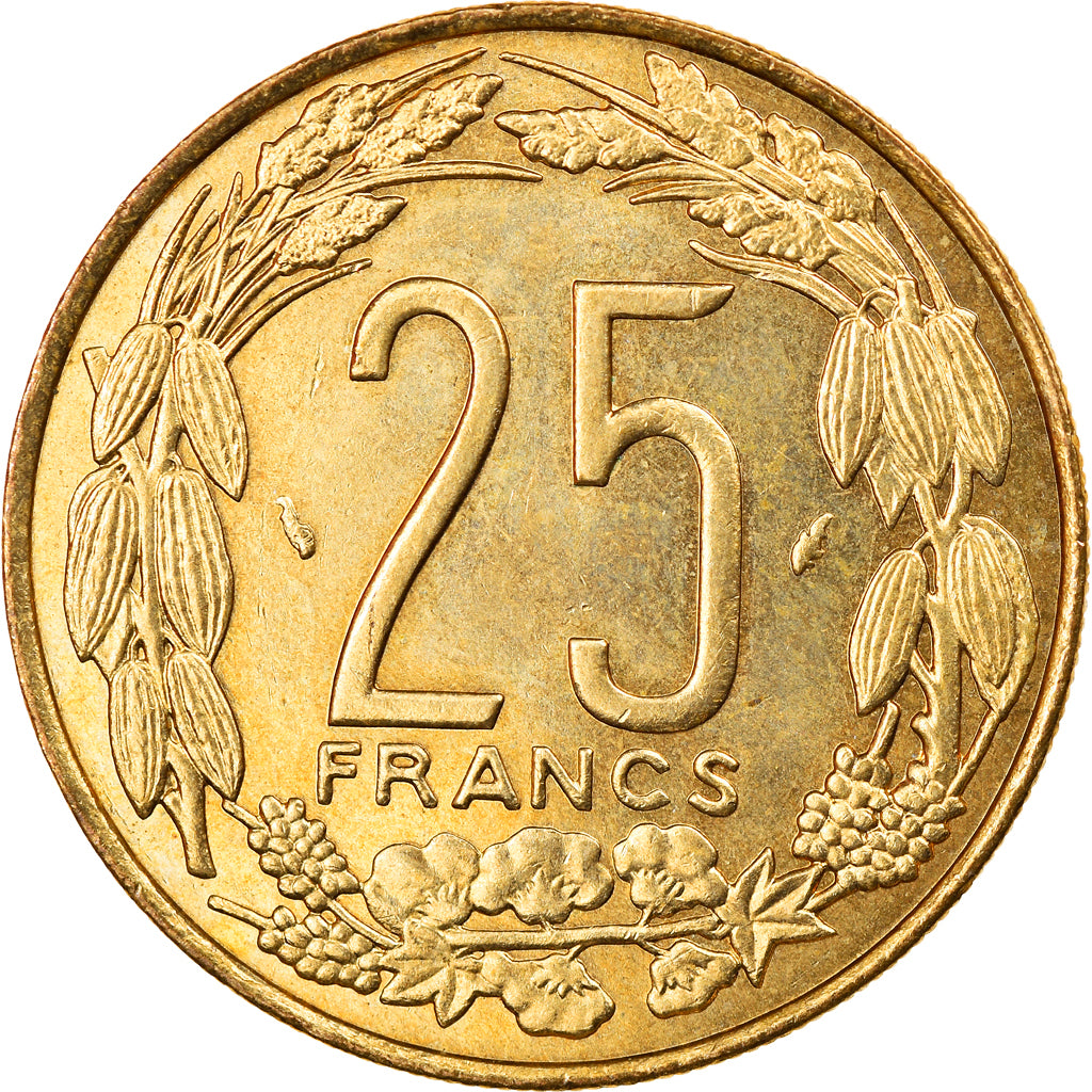 Coin, Central African States, 25 Francs, 1975, Paris, AU(50-53)