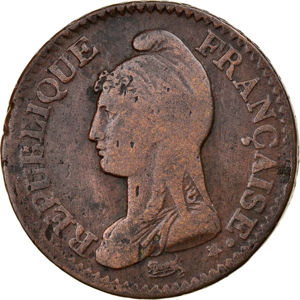 Monnaie, France, Dupré, Decime, AN 8, Metz, TB+, Bronze, Gadoury:187a, KM:644.2